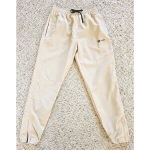 Sol et Al RAWS Track Pants Sand Nylon Lined Black Zipper UK Street Athleisure